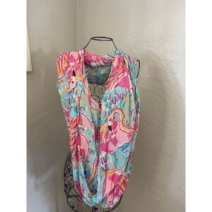 Lilly Pulitzer infinity scarf flamingo